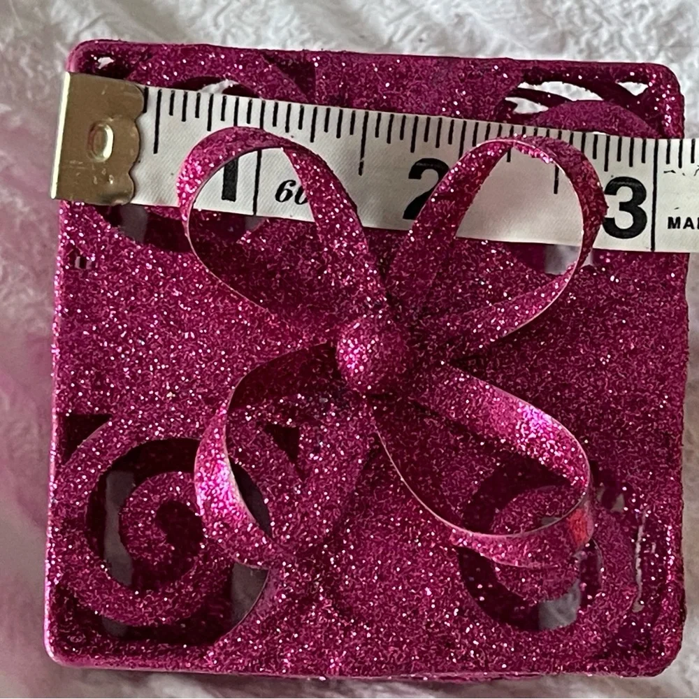 Pier 1 Glittery Pink/Teal/Green Presents Christmas Decor(3)